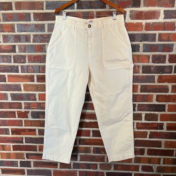 Marine Layer Cream Carpenter‎ Utility Pants Womens 10 NEW - Picture 1 of 7